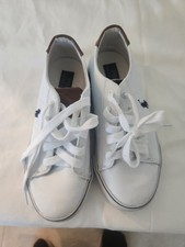 New Polo Ralph Lauren Sneakers White Leather Pony Logo Kids 2 Shoes