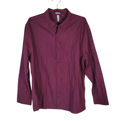 New ARTEFACT XXL Burgundy Slim Stretch Long Sleeve Button Front Shirt Men