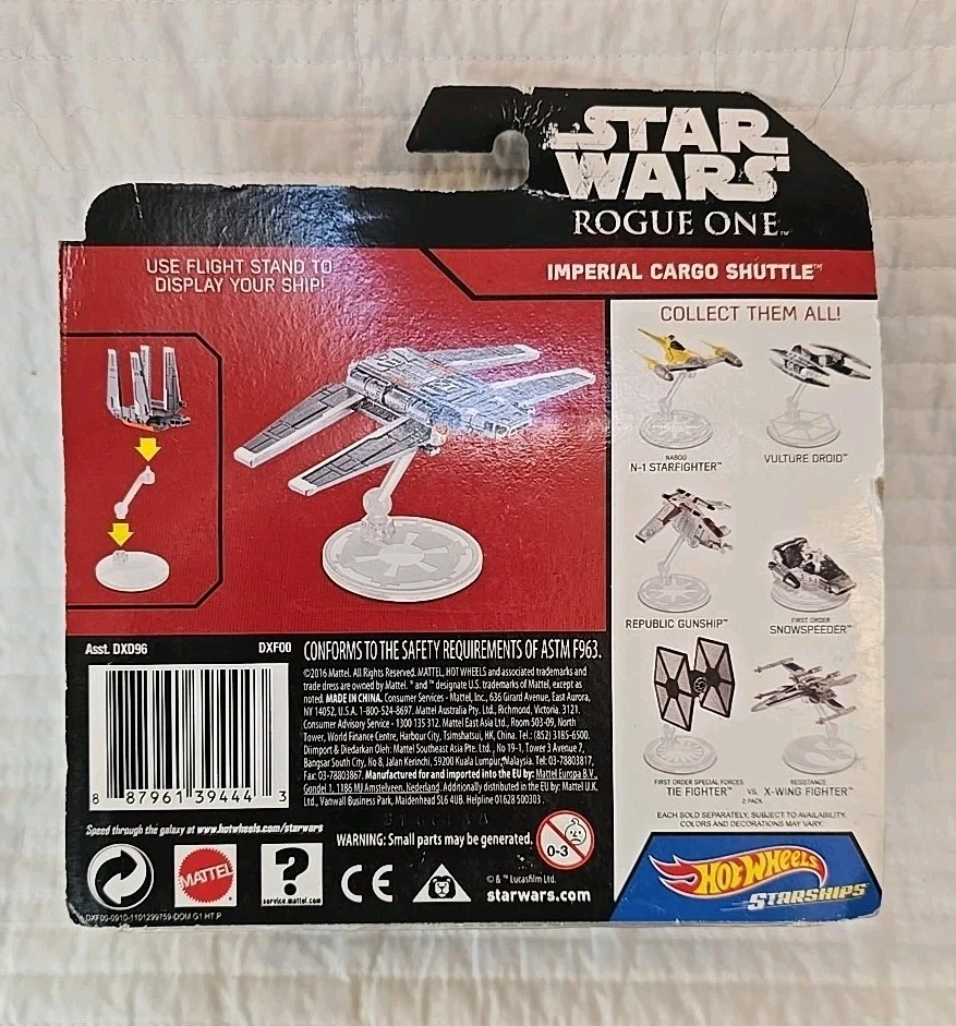 NOVO Mattel Hot Wheels Star Wars Starships Imperial Cargo Shuttle Rogue One DXF00 - Imagem 2 de 4