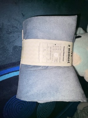 a moment Throw Pillow Cover 20x20 Blue Polyester Solid Zip OEKO-TEX