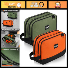 12" Small Tool Bag 2 Pack - Zipper Pouch, 2 Compartments, Utility Organizer, Car