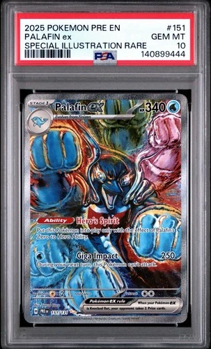 2025 Pokemon Prismatic Evolutions Palafin ex #151/131 PSA 10 GEM MINT IR 🔥
