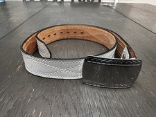 Vintage Penny  s Ranchcraft White Leather Belt handmade with Silver Buckle 34