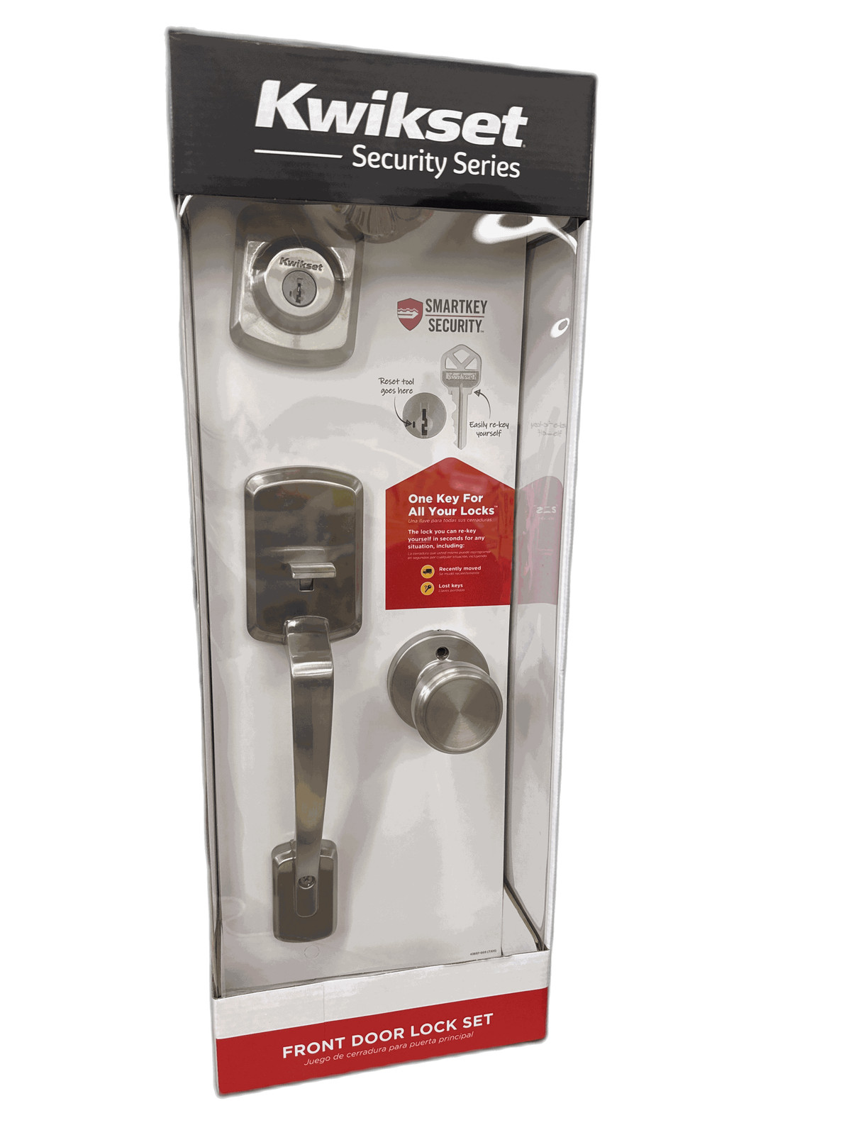 Kwikset Henley Satin Nickel Single Cylinder Handleset w Maven Knob SmartKey