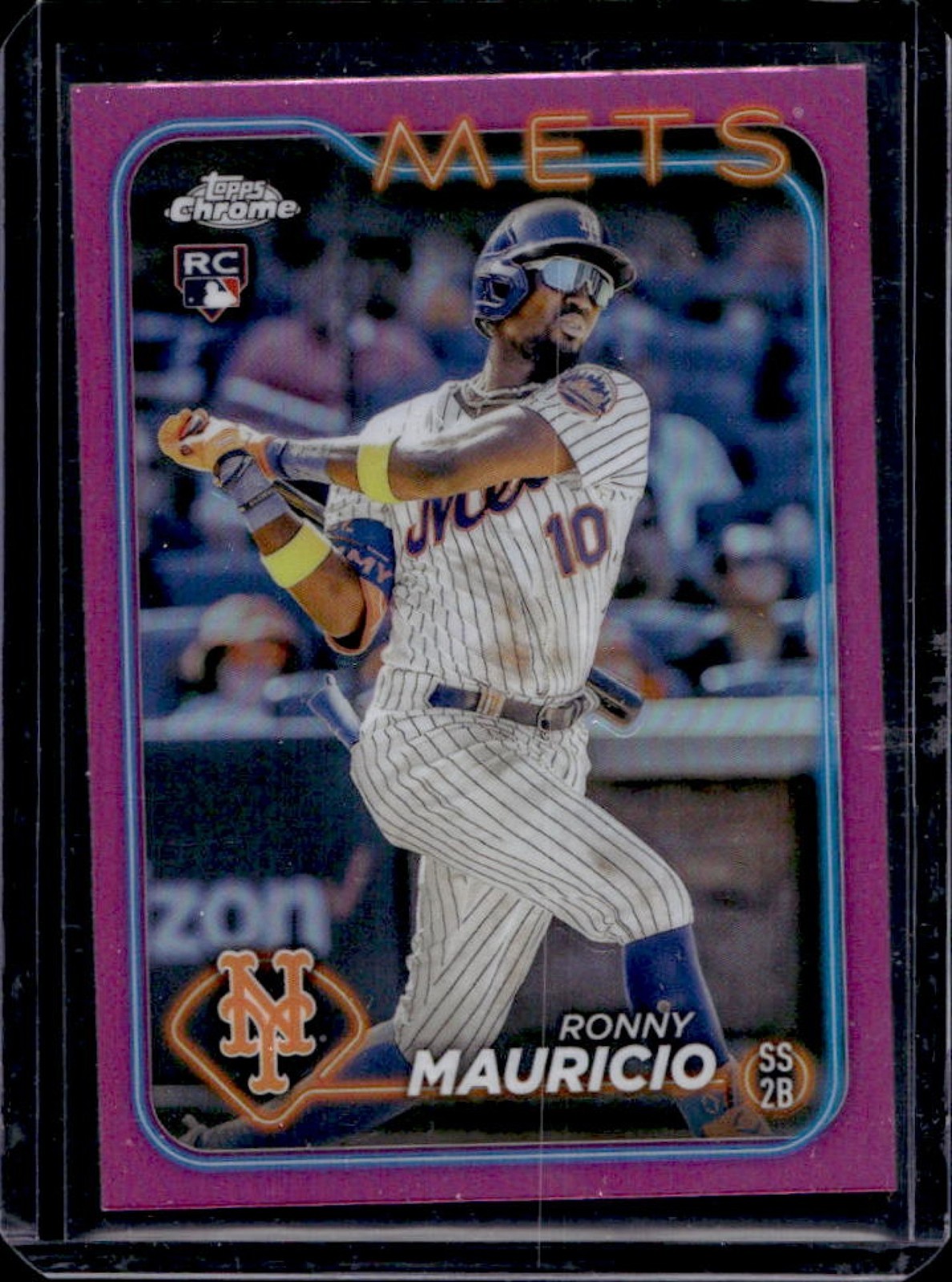 2024 Topps Chrome Ronny Mauricio RC Pink Refractor Rookie #28 Mets