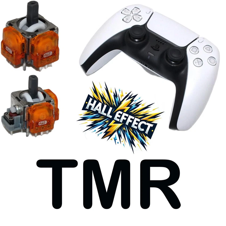 DualSense Wireless-Controller weiss Sony HallEffekt TMR Orange Analog Sticks PS5