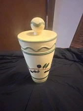 Decorative Floral Jar With lid           clean & Great Condition