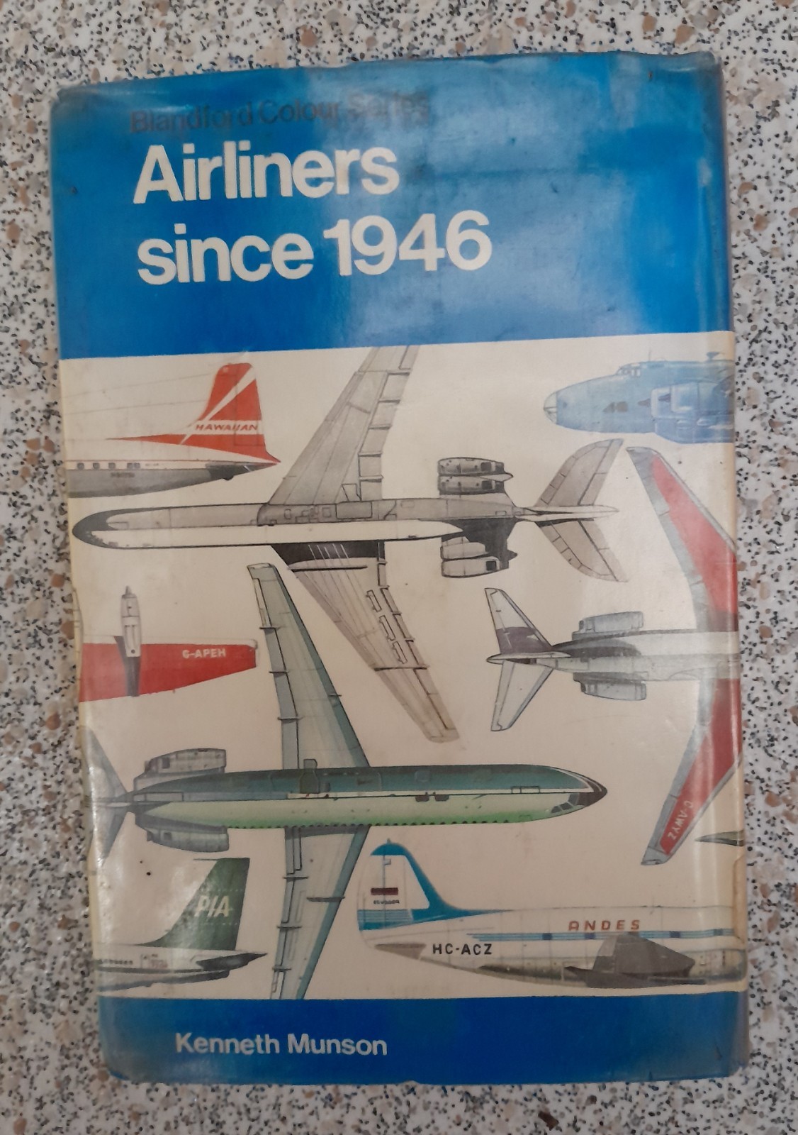Airliner Since 1946, 1972 reference guide, hard cover book by Kenneth Munson