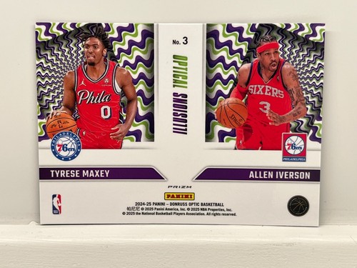 2024-25 Donruss Optic - Tyrese Maxey/Allen Iverson; Optical Illusions Prizm #3 - Bild 2 von 2