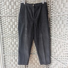 Talbots Corduroy Pants Black High Waist Cotton Trousers Minimalist Office 10P