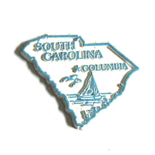 South Carolina Souvenir Refrigerator Magnet Sailboat Seagulls Columbia