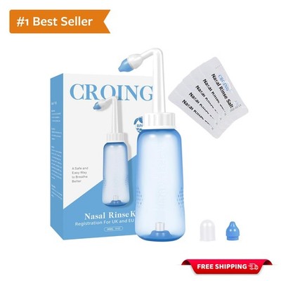 Nasal Irrigation Kit - 300ml Rinse Bottle with 40 Salt Packs for Sinus Care