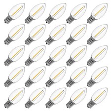 Meconard 25 Pack C9 Outdoor LED Christmas 25 Count (Pack of 1), Warm White