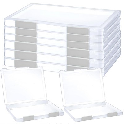 6 Pcs Clear A4 File Portable Project Case, Plastic Storage Box for 8.5'' x 11''...