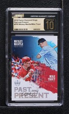 2018 Diamond Kings Past and Present Mickey Mantle Mike Trout CGC 10 Pristine x0o