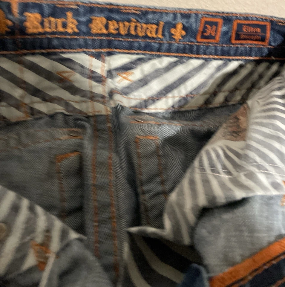 Jeans masculino reto Rock Revival Elton 36x31 este bom negócio. Você vai gostar tamanho 34? - Imagem 4 de 4