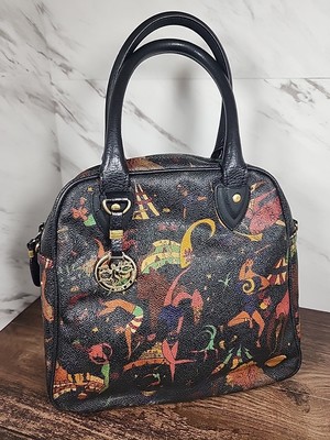 Piero Guidi ANGEL Magic Circus Shoulder Bag Black Leather Purse