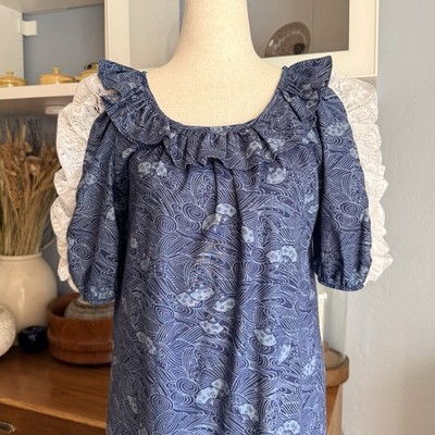 honolulu blue dress Blue XOXO Hawaiian Dress in Honolulu Fabric Design M / Blue