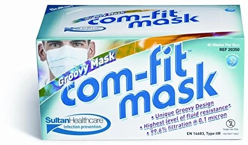 Sultan 20350 Com-Fit Groovy Earloop Face Masks Highest Fluid Resistant 40/Bx
Opens in a new window o