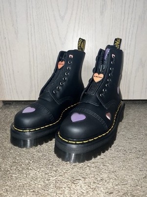 Dr. Martens Sinclair Heart Black Pink Purple Leather Platform