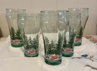 Vintage Set of 5 16 oz Coca Cola Christmas Drinking Glasses by Libbey Coke Trees