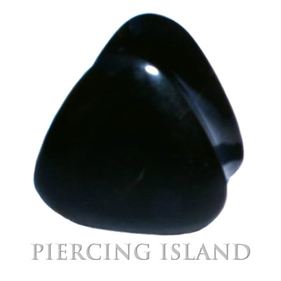 6mm - 16mm Black HORN Triangle Flesh Tunnel Plug Schwarz Ohr Piercing 094