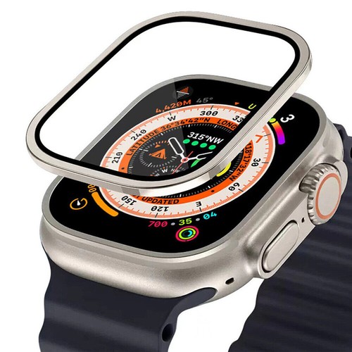 Screen Protector For Apple Watch Ultra 49mm Case Metal Tempered Glass Film Cover - Photo 6 sur 19