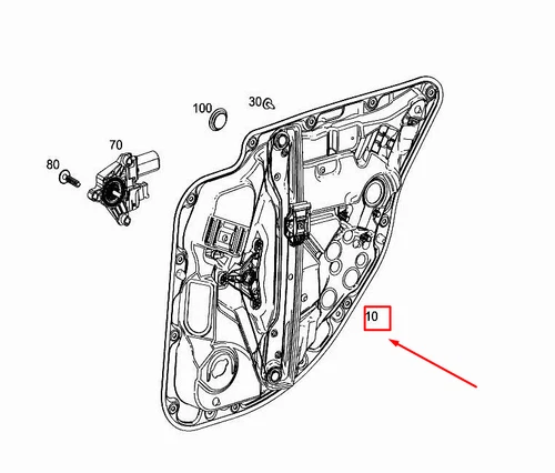 NEU MERCEDES-BENZ E W213 FENSTERHEBERTRÄGER HINTEN RECHTS A2137306805 ORIGINAL - Bild 1 von 5