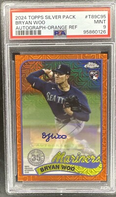 2024 BRYAN WOO Silver Pack Mojo ORANGE auto RC 9/25 Seattle 