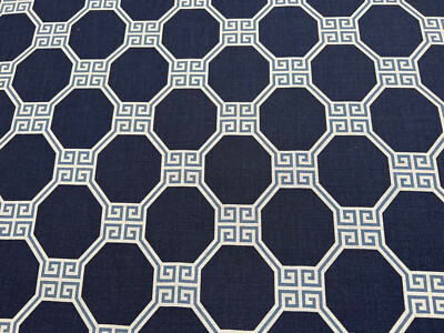 Schumacher Gardinenstoff 'OCTAVIA - BLAU' 3 METER LEINENMIX WILLIAMS SONOMA