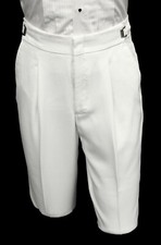 White Traditional Tuxedo Trousers Adjustable Waist Pants Choose Your Size