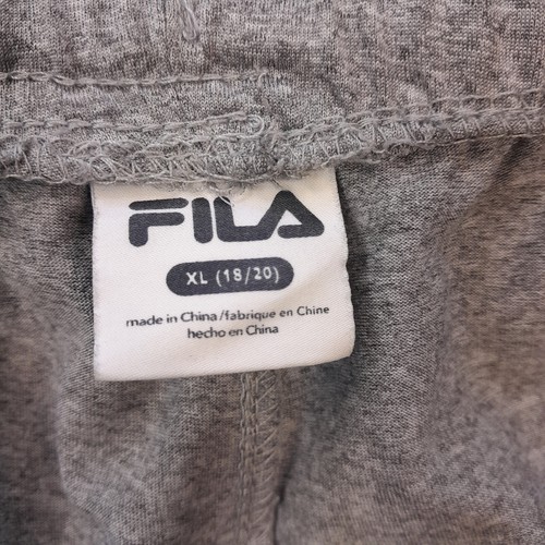 FILA athletic shorts Boy XL (18/20)gray+wht trim/elastic waist+drwstrng/leg logo - Picture 4 of 12