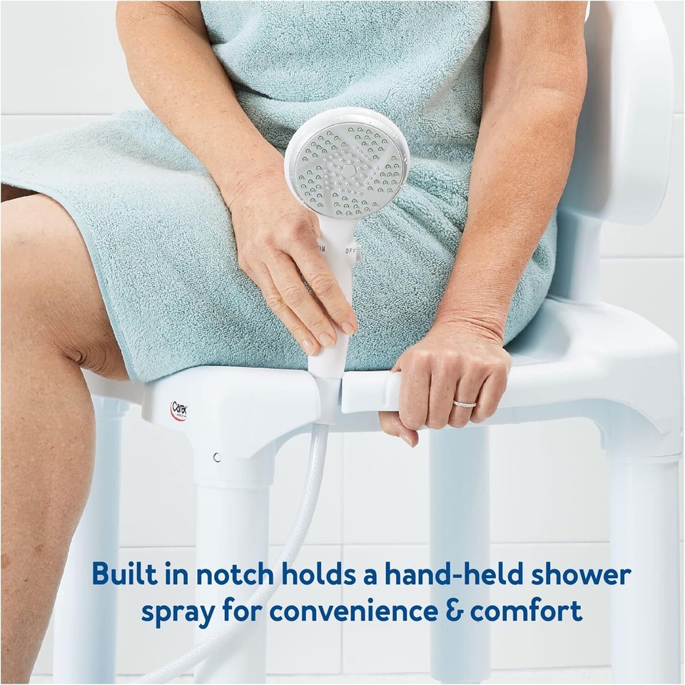 Carex Bath Seat And Shower Chair With Back For Seniors, Bath Chair For