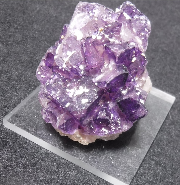 Classic Cave-In-Rock Purple Fluorite crystals with Dolomite  Hardin Co, Illinois