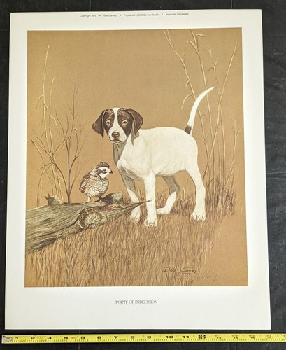 1979 Bob Carney Limited Edition Signed Print Point Of Decision Quail Pointer Dog - Picture 12 of 12