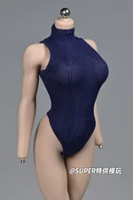  1/6 Blue Jumpsuits Swimsuit Leotard Backless Bodysuit Fit 12'' PH Figure Body 