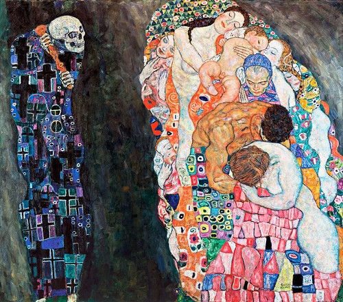 Death and Life by Gustav Klimt 75cm x 66.2cm Framed Black - Picture 2 of 2