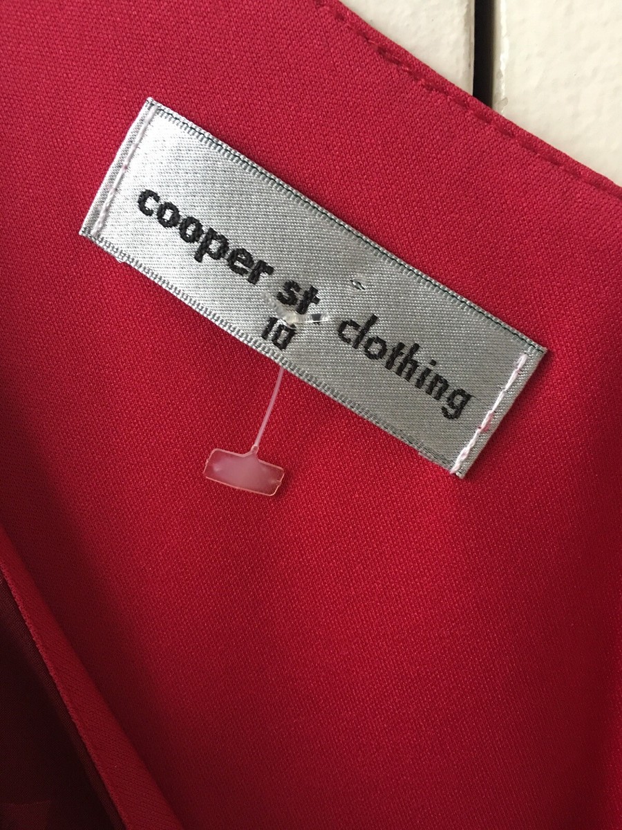 Cooper St New Women Dress Red Floral Size 10 Made In Australia