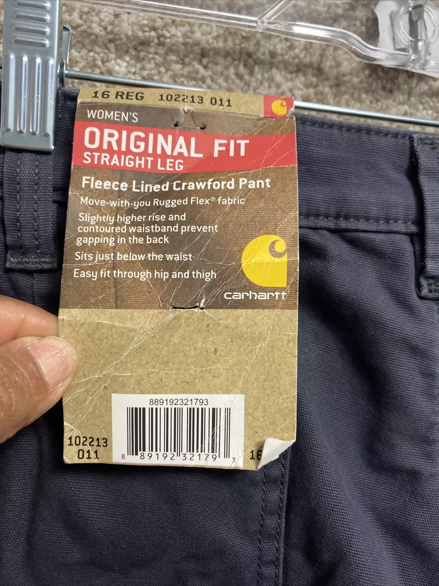 Carhartt Women's Original Fit Fleece Lined Crawford Pants | Size 16 |  102213 011