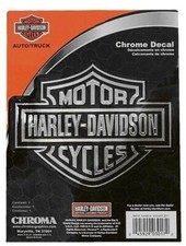 Harley-Davidson Embossed Chrome Bar  Shield Medium Vinyl Decal 3017