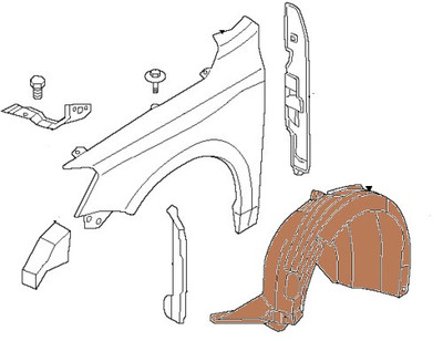 Protector De Paso De Rueda (Fender Liner) Delantero Derecho Para Volkswagen Jetta 2011-2014