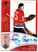 TONY ESPOSITO 2007-08 Upper Deck Trilogy Signature Ice Scripts Auto Chicago