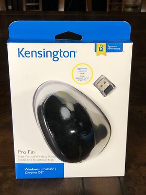Kensington Technology Group K75501Ww Pro Fit Ergo Vertical Wrls Mouse Black