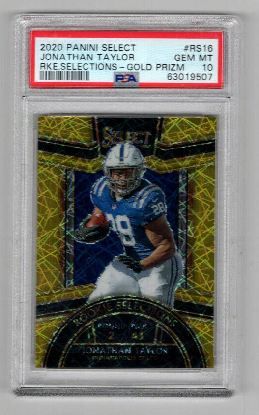 Jonathan Taylor Panini Select Rookie Selections #RS16 Gold Prizm