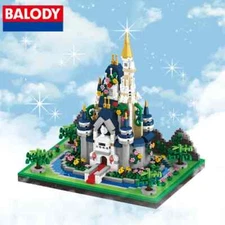 Balody Princess Castle Building Blocks Pink Blue Church City Cartoon Bricks