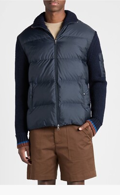 Moncler Quilted Down & Knit Cardigan Tricot Size XL