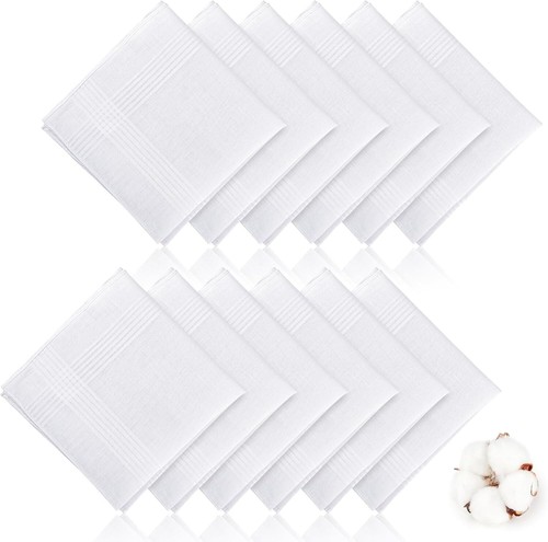12 Pcs Handkerchiefs for Men, Soft Cotton Handkerchief for Men, Mens Handkerchie - Bild 1 von 2