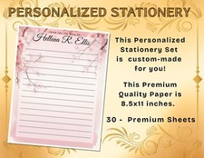 PERSONALIZED - 30Pcs Stationery Writing Paper, Watercolor Stationary  L2C27