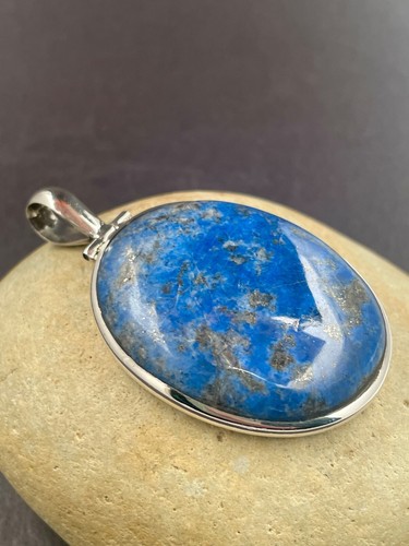 ECHTER LAPISLAZULI ANHÄNGER gefasst in 925 STERLINGSILBER SCHNELLER KOSTENLOSER VERSAND!! - Bild 2 von 12