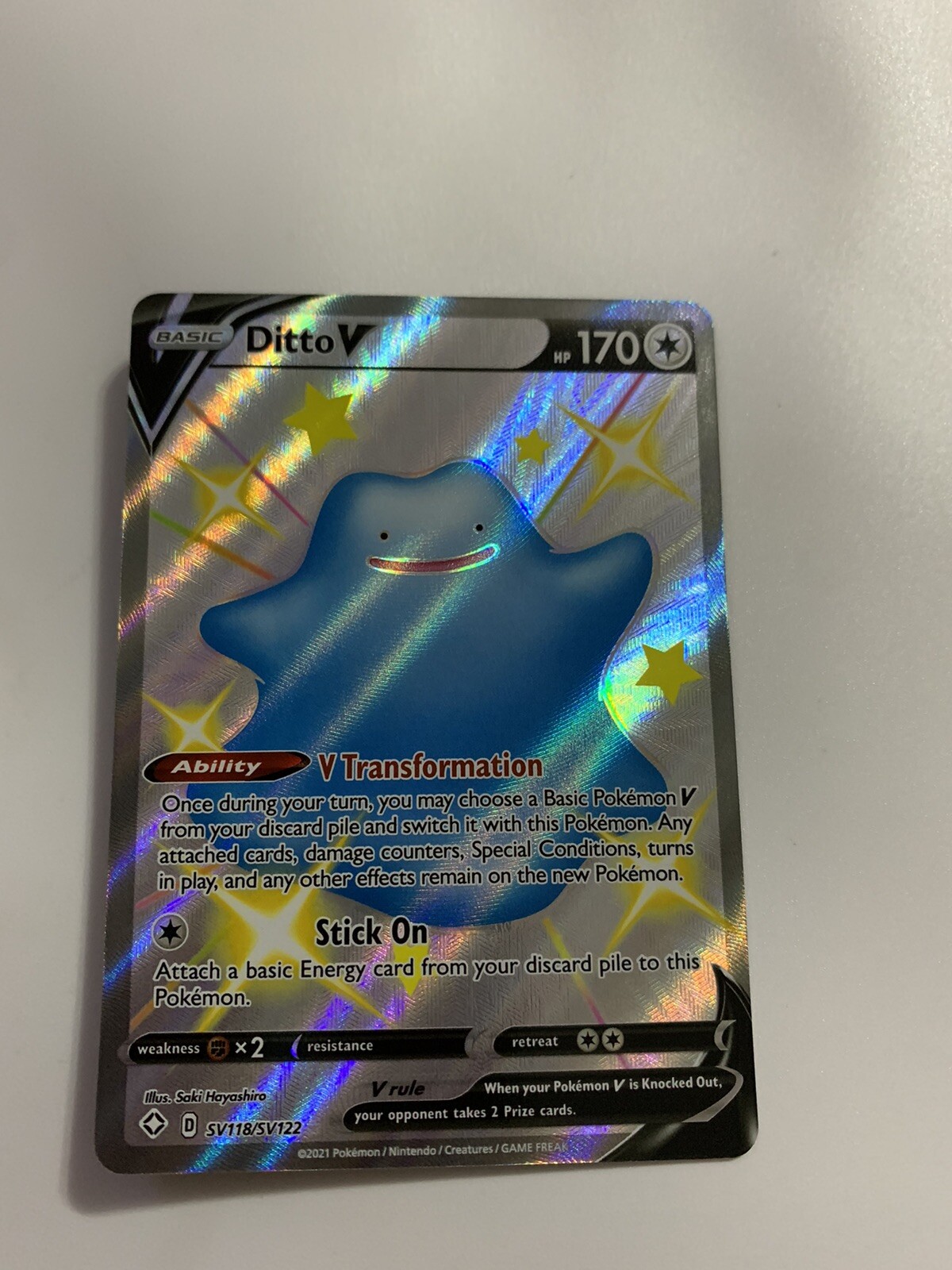 Ditto V 2021 Sword & Shield: Shining Fates #SV118 Shiny Rare (Full Art) Price Guide - Sports Card Investor Ditto V 2021 Sword & Shield: Shining Fates #SV118 Shiny Rare (Full Art) Price Guide - Sports Card Investor